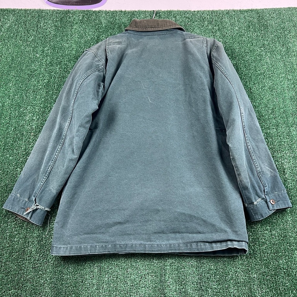 VTG L.L. Bean Jacket Women's Large Green Primaloft Lined Canvas Barn Field Coat - Picture 7 of 10